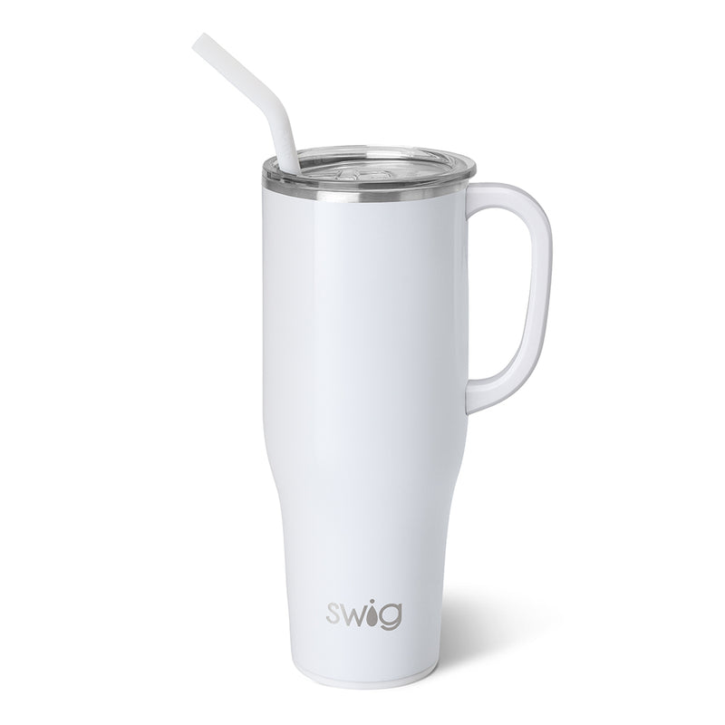 Shimmer Diamond White Mega Mug (40oz)